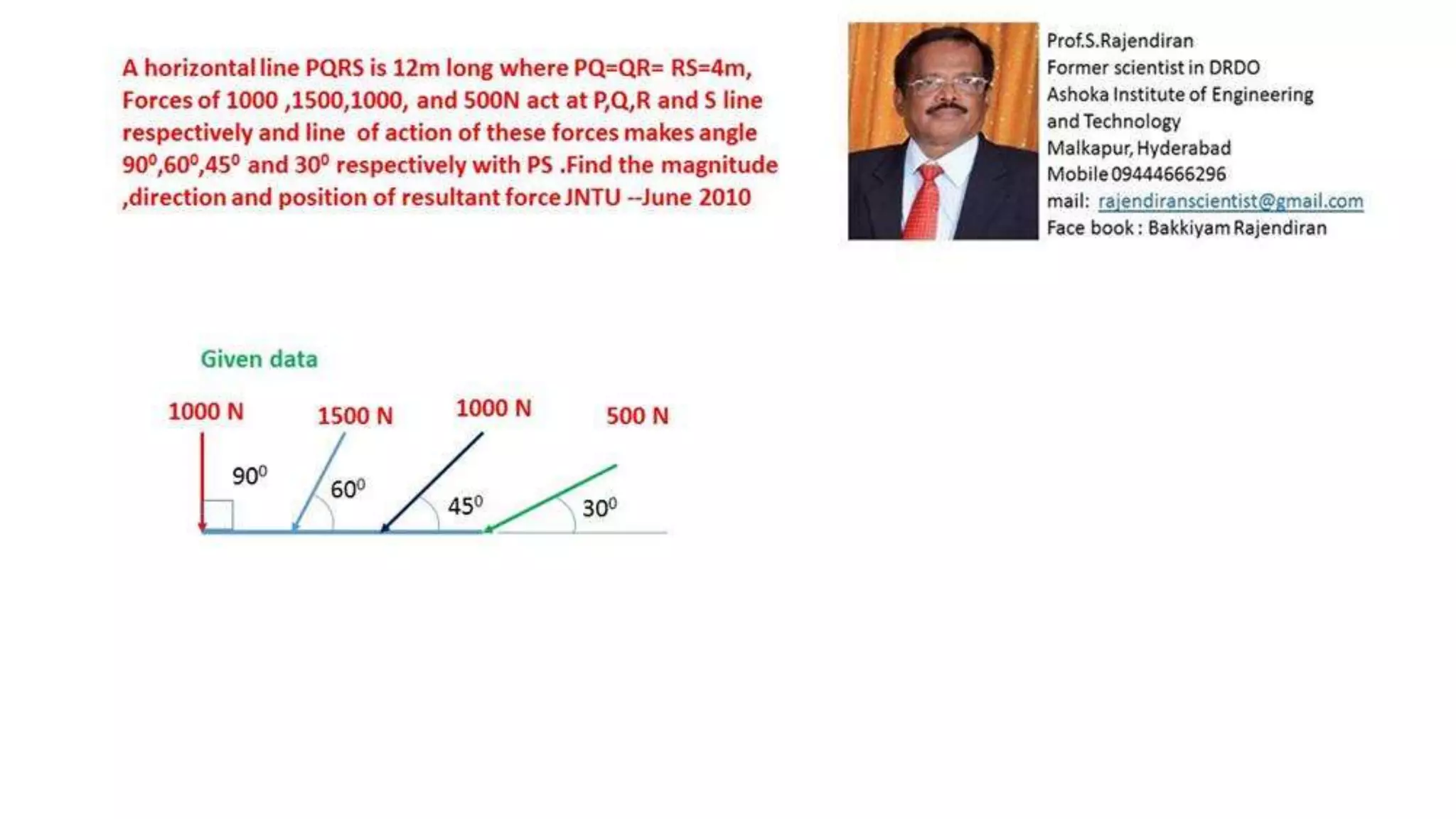 University problems on Engineering Mechanics solved in differrent way