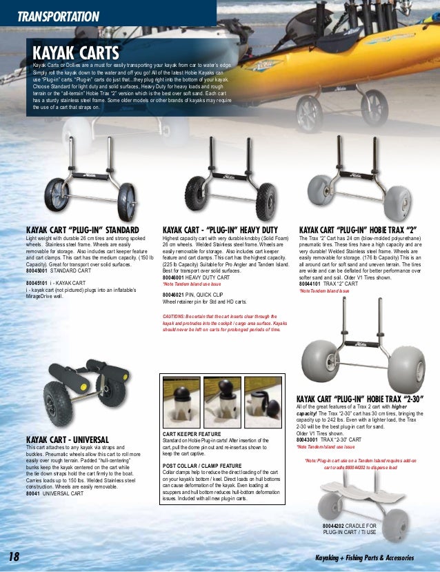 Hobie Trax 2-30 Plug In Cart 2013 80043001 Kayak Hardware Sports 