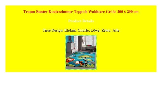 Traum Bunter Kinderzimmer Teppich Waldtiere Grosse 200 X 290 Cm