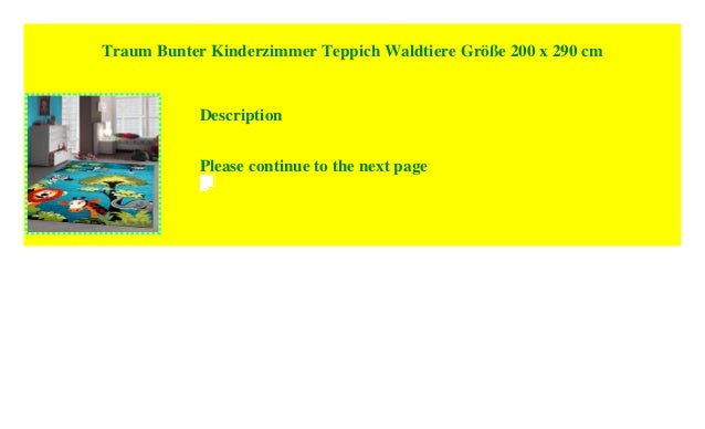 Traum Bunter Kinderzimmer Teppich Waldtiere Grosse 200 X 290 Cm