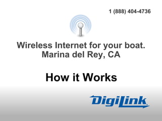 Wireless Internet for your boat. Marina del Rey, CA How it Works 1 (888) 404-4736 