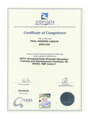 PAUL LUSATO CV