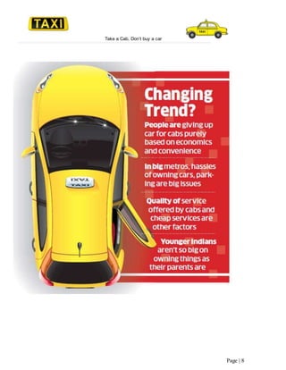 Take a Cab, Don’t buy a car
Page | 8
 