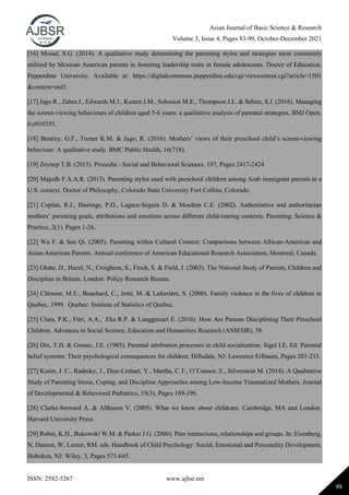Exploration of Child Rearing Practices among Parents of Preschool Aged ...