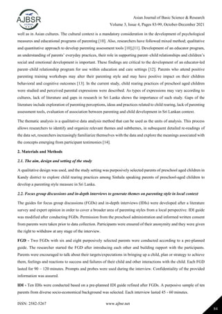 Exploration of Child Rearing Practices among Parents of Preschool Aged ...