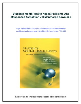 Students Mental Health Needs Problems And Responses 1st Edition Jill ...
