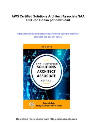 AWS Certified Solutions Architect Associate SAA C03 Jon Bonso | PDF