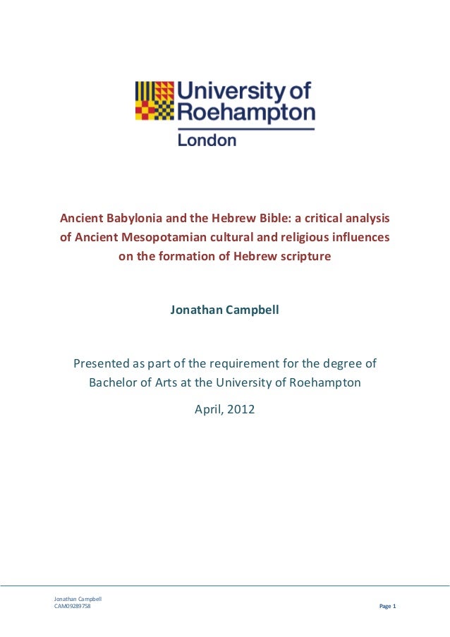 dissertation hebrew bible