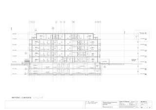 WONIORA
AVENUE
B03B04
B07
B08
B12
B15
B11
B17 B18
COURTYARD
COURTYARD
BALC
B16
LDY BTH DINING
BALC
BALC
BED 1ESBALC LDYDINING BED 1 ESLDYBED 3 BED 3 DINING
SECTION C - C (BLOCK B)
natural ground line
2700
310031003100310037302800
G RL.180.16
L1 RL.183.26
L2 RL.186.36
L3 RL.189.46
L4 RL.192.56
C RL.195.26
B1 RL.176.43
B2 RL.173.63
Roof RL.195.73
G RL.180.16
L1 RL.183.26
L2 RL.186.36
L3 RL.189.46
L4 RL.192.56
C RL.195.26
B1 RL.176.43
B2 RL.173.63
Boundary
3170
B2
B1
G
L1
L2
L3
L4
R
Boundary
RAMP 1:20
RAMP 1:20
FRL 177.46
FRL 174.66
RAMP 1:20
RAMP 1:20
RAMP 1:20
RAMP 1:20
RAMP 1:20
RAMP 1:20
WATER
TANK
SECTION C-C
A16
1 2 3 4 5 6 7 8 9 10 11
0 1 2 3 4 5M
4
A104
5
A104
A
A14
FRL 176.92
FRL 174.12
STORE
CARPARK B1
CARPARK B2
1
A104
2
A104
3
A104
6
A104
2400
2700
BED 1 LIVING / DINING KITCHEN BTH BED 2 LOBBY
2700
2400
2700
2400
BED 1 LIVING / DINING KITCHEN BTH BED 2
24002400 LDYBTH
DININGBED 2
27002700
2700
2400
27002700
BALCBED 1 LIVING / DINING KITCHEN BTH BED 2 BED 2 LDY BTH KITCHEN DINING
BALCBED 1 LIVING / DINING KITCHEN BTH BED 2 BED 2 LDY BTH KITCHEN DINING
2700270027002700
24002700
2400
2700
240024002400
270027002700
270027002700
2400
24002400
240024002700
27002700
B
04.06.06
Issue Date Amendments
A 27.04.06 Issued for Construction.
B 04.06.06 Amended Levels
Job:
Proposed Residential Development
1-9 Woniora Avenue
Wahroonga
Figured dimensions to be taken in preference to scale. Verify all
dimensions on site (vos). Copyright for the information contained
herein remains the property of Owen & Gilsenan Architects.
Drawing :
Scale :
Date :
Drawing No. :
Drawn : LY
Owen & Gilsenan Architects
Client:
Woniora Avenue Pty Ltd
Suite 4.1 P : (02) 9212 2417
105 Kippax Street F : (02) 9212 2617
Surry Hills NSW 2010 E : codesign@tpg.com.au
Issue :
A1-1:100 A3-1:200
 