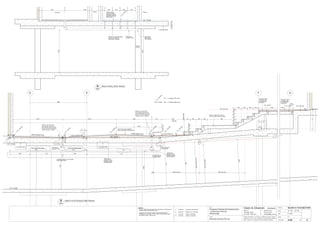 BLOCK A TO B SECTION
D
01-08-06
A 30-06-06 Issued for Construction
A109
G
A04
Block A to B Paving & Slab Section
1800mm long
'Stormtech' 65G
Drainage Channel
with 65A Stainless
Steel Grate
Planter Planter
5x40mm dia pipe @ 400cts
Catchment Area for
this drain is 10.9sqm
100mm dia
pipe @ 1% fall
2200
FTL.178.703
H Block A Entry Drain Section
Level Slab Soffit
150250min
FSL.178.565
R.Conc.
Column
Connect to
Stormwater
Pipe System
2230
Courtyard
1370 2100
CL CL CL CL CL CL
400 400 400 400
A04
GFED
FSL.178.760
1845
30
140
2815
2370
300 300 290 1500
300 300 300 300
175
160
160
25
155
155
155
155
110
150
150
16016020
155155155155155
PlanterWall
PlanterWall
Walkway
Glue Fix 10mm thk. Tiles to
R.Conc. Stairs & Mid Landing
10mm thk. Tiles on Mortar
Bed on Waterproof Membrane
10
310
FTL.178.675
FTL = Finished Tile Level
FSL.178.760 FSL = Finished Slab Level
FSL.178.575
FSL.180.160
FSL.180.130FSL.180.075
10mm thk. Tiles
on Mortar Bed
on Waterproof
Membrane
10
FSL.180.160
3130
150
10mm thk. Tiles
on Mortar Bed
on Waterproof
Membrane
FSL.180.075
2980
2615
160
FSL.175.960
2200
250min
20
2775 1105
CL
Change of Slope in Top of Slab
/Rain Water Drain
60
2200
100mm dia
pipe @ 1% fall 75
25
12001860 510
CL
100mm dia
pipe @ 1% fall
located between
parking spaces
150mm dia
pipe @ 1% fall
located between
parking spaces
2400 Car Park
2055atrearwall
2175atstartofpipe
2200
2400 Car Park100
160
6780mm long 'Stormtech'
65G Drainage Channel with
65A Stainless Steel Grate with
8x40mm dia RWO's @ 900cts
Catchment Area = 51.6sqm
1800mm long 'Stormtech'
65G Drainage Channel with
65A Stainless Steel Grate with
5x40mm dia RWO's @ 400cts
Catchment Area = 10.9sqm
FTL.178.700
FTL.178.755
FTL.178.840
FTL.178.765
55mm Fall @ 1:47.5
140mm Fall @ 1:20
75mm Fall @ 1:24.4
25mm Fall @ 1:20
30mm Fall @ 1:40
FTL.178.790
15mm Fall
@ 1:20
FTL.178.820
3130
B 04-07-06 Detail G & H Amended
FSL.178.675 FSL.178.655
1715 12651060
Fall Top of Slab 20mm Fall Top of Slab 20mm
FSL.178.675
FSL.178.675
C 31-07-06 Detail G Amended
160160
3850
3660
160
150
FSL.179.150
1010
2250
D 01-08-06 Detail G Amended
20
Change of Slope
in Top of Slab
Change of Slope
in Soffit of Slab
Level Slab Soffit Level Slab Soffit
Scale :
Job:
Proposed Residential Development
1-9 Woniora Avenue
Wahroonga
Figured dimensions to be taken in preference to scale. Verify all
dimensions on site (vos). Copyright for the information contained
herein remains the property of Owen & Gilsenan Architects.
Drawing :
Date :
Drawing No. :
Drawn : LY
Owen & Gilsenan Architects
Client:
Woniora Avenue Pty Ltd
Suite 4.1 P : (02) 9212 2417
105 Kippax Street F : (02) 9212 2617
Surry Hills NSW 2010 E : codesign@tpg.com.au
Issue :
A1-1:20 A3-1:40
NOTES:
- 75mmx11Kg/m3 density glass wool insulation to all bathroom &
ensuite ceilings with pipework above.
- Lagging to all waste/stormwater pipes penetratingwalls.
Penetrations to be laged 100 min. either side with joints filled
with Bostik Fireban backing rod.
 