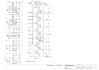 1:50
A203
STAIR SETOUT - BLOCK C
BLOCK C STAIR PLAN
B2
B1
G
L4
L1-L3
150
SECTION c-c
PARKING
BASEMENT 2
BASEMENT 1
LOBBY
PLANTER
C106
C01
C02
C03
C04
C05
C06
C07
C08
C16
C17
C18
C19
C20
C21
C22
C23
C24
C25
C34
C35
C36
C37
C38
C39
C40
C41
C42
C43
C52
C53
C54
C55
C56
C57
C58
C59
C60
C61
C70
C71
C72
C73
C74
C75
C76
C77
C78
C79
C88
C89
C90
C91
C92
C93
C94
C95
C96
C97
B2
B1
G
L1
L2
L3
L4
R
310031003100310032502750
15equalrisers(211.33)18equalrisers(172.22)18equalrisers(172.22)18equalrisers(172.22)18equalrisers(180.56)18equalrisers(172.22)16equalrisers(171.875)
G RL.181.06
L1 RL.184.16
L2 RL.187.26
L3 RL.190.36
L4 RL.193.46
RL.177.81
RL.175.06
B2 RL.174.66
C RL.196.16
B1 RL.177.46
ROOF RL.196.63
3170
A/C PLANT
RL. 191.91
RL. 188.81
RL. 185.71
RL. 182.61
RL. 179.435
RL. 176.435
NM
lift shaftLIFT SHAFT
18002002350200200
11001501100
RL.193.46RL.191.91
C98
C99
C101
C106
C105
C102
C103
C104
C100
c
105020201050360 200
800
800w ladder to roof
openable skylight on roof
2650 200200
5
6
lift shaftLIFT SHAFT
18002002350200200
11001501100
RL.190.36
RL.187.26
RL.184.16
C61/C79/C97
C60/C78/C96
C59/C77/C95
C58/C76/C94
C57/C75/C93
C56/C74/C92
C55/C73/C91
C54/C72/C90
C53/C71/C89
C62/C80/C98
C63/C81/C99
C64/C82/C100
RL.191.91
RL.188.81
RL.185.71
2650 200200
C52/C70/C88
C51/C69/C87
c
105020201050360 200
5
6
lift shaftLIFT SHAFT
18002002350200200
11001501100
RL.181.06
RL.181.06
C35
C36
C37
C38
C39
C40
C41
C42
C43
C32
C33
C34
C44
C45
C46
C31
RL.182.61
2650 200200
c
105020201050 200360
5
6
18002002350200200
11001501100
LIFT SHAFT
RL.177.81
C17
C18
C19
C20
C21
C22
C23
C24
C25
C26
C27
C28
C14
C15
C16
RL.179.435
2650 200200
c
17701050 1300200 200
5
6
18002002350200200
11001501100
RL.175.06
C01
C02
C03
C04
C05
C06
C07
C08
C09
C10
C11
LIFT SHAFT
RL.176.41
5
6
17701050 1300200 200
2650 200200
c
VOID
VOID
Concrete
Extend Soffit
To Close Of
WAll Below
(L1 Only)
VOID
Extend Stair
To Support
Brickwork
RENDERED
BRICKWALL
Close Of Slab
Extend Stair
To Support
Brickwork
Spring Loaded Gate
flashing & weepholes,
& steel lintel to eng's
detail
flashing & weepholes,
& steel lintel to eng's
detail
flashing & weepholes,
& steel lintel to eng's
detail
flashing & weepholes,
& steel lintel to eng's
detail
flashing & weepholes
flashing & weepholes
flashing & weepholes
flashing & weepholes
mastic seal at joint
NOTE:
Stairs to have non-slip finish.
13501400
150x7 flat steel
1050
2350
1100
1225
1660
D75 steel tube
D40 steel tube
150
EQEQ
safety wire to
perimeter of roof edge
metal capping
2000x900 clear glass
skylight (openable)
220
450
170
200
900
950
60°0'0"
211
121
Issue Date Amendments
A 27.04.06 Issued for Construction.
B 30.06.06 Amended Levels.
Job:
Proposed Residential Development
1-9 Woniora Avenue
Wahroonga
Figured dimensions to be taken in preference to scale. Verify all
dimensions on site (vos). Copyright for the information contained
herein remains the property of Owen & Gilsenan Architects.
Drawing :
Scale :
Date : 30.06.06
Drawing No. :
Drawn : MD
Owen & Gilsenan Architects
Client:
Woniora Avenue Pty Ltd
Suite 4.1 P : (02) 9212 2417
105 Kippax Street F : (02) 9212 2617
Surry Hills NSW 2010 E : codesign@tpg.com.au
Issue : B
 