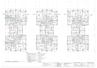 1
2
3
4
5
6
7
8
9
10
11
QPNMLKJHGFEDCBA
Ceiling heights shown as height above finished floor level.
All ceilings set and painted plasterboard, unless noted
otherwise. Use water resistant board in bathrooms and
laundries.
Generally lights are to be centred between walls and equally
spaced.
All light switches to be mounted at 1400 above floor level,
unless noted otherwise.
All GPO’s are to be mounted at 150 above floor level, unless
noted otherwise.
In addition to GPO’s shown, provide power for:
• an electric oven; and
• dishwasher in each kitchen - refer to Kitchen dwg’s; and
• Hot water system.
All ceilings (combination of slab with plasterboard or set
ceilings) are to provide a sound separation rating of Rw 50
between apartments. Installation to allow adequate insulation
to meet requirement.
Essential services fittings not shown on this plan.
Refer consultant’s documents.
Note 1
Note 2
Note 3
Note 4
Note 5
Note 6
Note 7
NOTES
a
X
B
F
w
C
Recessed low voltage long life down light,2x13 watt PLC
Ceiling mounted Flat Square Oyster,2x11 watt.
Recessed low voltage down light ,1x50 watt.
Recessed low voltage down light ,2x50 watt.
Wall mounted Afterdusk Square.
Light switch- One way.
Light switch- Two way.
LV Recessed joinery lights (refer to Kitchen layouts).
FLUR lights (refer to bathroom layouts).
Automatic Timer Switch.
2 layers of 13mm gyprock
Eggcrate Grille
Ceiling Access Panel
Drop Beams In Ceiling
Exhaust Flexi Ducts
X2
A
P
A
LEGEND
F
F
F
F
F
F
F
F
F
F
F
F
AC
AC
AC
AC
AC
AC
AC
AC
AC
AC
AC
AC
F
AC
F
RCP LEVEL 1 FLOOR PLAN
RCP LEVEL 1 FL PLAN
A301
0 1 2 3 4 5M
AC
DP DP
DPDP
DP
DP
DP DP
DP DP
DP
DP
DP
DP
DP
DP
DP
DP
DP
DP
DP
DP
BB
B
A
P
B
2650
L
2650
D
L
2650
BAL
A08
A09
A10
D
BAL
E
2400
B
2700
B1
2700
B3
2700
15mm foilboard
to u/s of slab
B
2650
B
2650
L
2650
LIFT
FIRE
STAIR
ELECFHR
BLOCK A
BAL
A07
A11
A12
LDY
BAL
BAL
BAL
BTH
2400
E
2400
slab setdown
above
B2
2700
BAL
ELECFHR
FIRE
STAIR
B05
B08
B2
2700
B2
2700
E
2400
E
2400 E
2400ES
2400
D
BAL
B1
2700
WIR
2400
B3
2700
E
2400
B1
2700
E
2400
B2
2700
B2
2700
B3
2700
B3
2700
2400
B3
2700
slab setdown
above
slab setdown
above
LIFT
BAL
B06B07
BTH
2400
LDY
2400
B1
2700
B1
2700
2400
B3
2650
B1
2650
FIRE
STAIR
ELECFHR
BAL
C06C07
B2
2700
BAL BAL
B3
2650
LIFT
BLOCK C
B2
2700
BAL BAL
15mm foilboard
to u/s of slab
C05
C08
D
slab setdown
above
EQEQ
EQ EQ
EQEQ
EQ EQ
EQEQ
EQ EQ
EQEQ
EQEQ
EQ EQ
EQ EQ
EQEQ
EQEQ
EQ
EQ EQ
EQEQ
EQEQ
EQ EQ
EQEQ
EQEQ
EQEQ
EQEQ
EQ EQ
EQEQ
EQ EQ
EQEQ
EQ EQ
EQEQ
EQEQ
EQ EQ
EQ EQ
EQEQ
EQEQ
EQ EQ
EQ EQ
EQEQ
EQ EQ
EQEQ
EQEQ
EQ EQ
EQEQ
EQ EQ
EQEQ
EQ EQ
B
B
B
B
B
B
F
F
F
F
F
B
B
B
B
B
B
B
B
B
B
B
B
B
B
F
X
X
X
X
X
XX X
X
X
X
F
F
B
w
X2
w
X
B
B
F
F
EQ
500500
F
400
F
825
EQEQ
XXX2
C
F
500
750
F
F
F
EQEQ
EQ
EQEQ
EQEQ
EQEQ
1500
EQ
600
EQ EQ
EQEQ
EQ EQ
500
EQ
D
ES
2400
L
2700
B1
2700
WIR
2400
E
2400
LDY
X
X
X
X2
X2
X
F
X
500
550
EQEQ
EQEQ
BTH
2400
400
1000800
EQ EQF
F
X
X
B
X
F
F
1250
725
400
745
600
500
B
B
EQEQ
2010
1270
1270
B
EQ
1500400
600890890
EQEQ
EQEQ
B
F
F
EQEQ
EQ
1000
2300
C
C
EQEQ
F
800
F
L
2700
BTH
2400
K
2400
B2
2700
2400
EQEQ
EQEQ
B
F
E
2400
EQ EQ
EQEQ
1500
400
F
LDY
2400
B3
2700
C
X
X
X
X
X X
X2
B
X2XXX
X
F
EQ
2400
B
B3
2700
EQEQ
EQEQ
B
F
F
B2
2700
2400
F
EQ EQ
EQEQ
EQEQ
1280
EQEQ
EQEQ
EQ EQ
F
LDY
2400
BTH
2400
D
B B
L
2700
K
2400
B1
2700
2400
EQEQ
EQEQ
EQEQ
B
X2
X
F
X
X
X
X
X
C
C
C
XX
EQEQ
15001500
X2
600
750
F
F
EQEQ
EQEQ
F
400
FF
800 800
X
400
600925925
X
w
X
3020EQEQ
E
2400
590
2400
F F
BTH
2400
2400 1000
EQEQ
EQEQ
F
F
LDY
2400
E
2400
2400
EQEQ
EQEQ
1000
0
X
EQEQ
EQEQ
F
F
400
EQ EQ
EQEQ
X
X
X
D
B
L
2700 K
2400
EQ
1500
EQEQ
X2
w
XXXX
B
B
14001400
C
C
C
11651165600
355
X
EQ
X2
X
F
400
X2
w
X
BAL BAL
w
w
w
X2
B
B
B
B
F F
F
F
X2
X2
12701270
EQ
1500
EQEQ
EQ EQ
EQEQ
EQEQ
1500
1000
2400
D
2400
L
2700
B1
2700
K
2400
XXX X
C
C
C
600890890
400
X
0
EQ
485
800
X
X
F
F
X
X
X
EQEQ
LDY
2400
BTH
2400
2400
800 800
775
EQ EQ
F
400
F
F
X
EQ EQ
EQEQ
400
F
B
B
B
B
C
w
w
X
X2
4001500
EQ
12701270
BAL
D
D
BAL
L
2700
L
2700
K
2400
K
2400
C
C
C
XX
1500
X2
400
60011501150
X
w
w
X
EQEQ
EQEQ
EQ
C
C
890890600
XXXX
X
X
X
F
F
F
F
F F
F
F
X
X2
X
F
X
X
EQEQ
EQEQ
EQEQ
1000
EQEQ
10002820
LDY
2400
2400
BTH
2400
2400
EQEQ
735
EQEQ
EQ EQ
400
400
F
800 800
B
1500
EQ EQ
EQEQ
F
800800
EQEQ
400
F
1500
X2
1330
EQEQ
EQEQ
EQEQ
300
1530
F
EQ EQ
EQ
650
400
F
XX
EQEQ
400400
F
X
ES
2400 F
F
EQ EQ
745
400
F
B
B
F
EQEQ
L
2700
K
2400
XXX2
EQEQ
16001345
C
600
X
300
EQ EQ
EQEQ
F
1600
1145
X
FF
X2
XX
X
F
EQEQ
1000
EQ EQ
E
2400
LDY
2400
BTH
2400
570
590
F
F
400
1000800
EQEQ
B
B
F
F
B
F
F
B
B
CC
X
w
X
X
X
X2
X
X2
X
EQ EQ
EQEQ
EQEQ
EQ EQ
EQ EQ
EQEQ
LDY
D
ES
2400
L
2700
B1
2700
K
2400
E
2400
B3
2700
B2
2700
X2
F
F400400
EQEQ
825
EQ EQ
400
C
F
X
EQ EQ
13751160765
F
F
1560
X2XXX
EQEQ
835
720
EQ EQ
1000EQEQ
EQEQ
EQEQ
F
F
EQ EQ
1000800
400 60014501450
F
X
w
F
F
F
F
B
B
F
B
X2
X
X
X
X2
w
EQEQ
EQEQ
X2
L
2700
K
2400
BTH
2400
E
2400
EQEQ
EQEQ
400
XXX2
FC CC
X
F
LDY
X
EQ EQ
12701000
675
EQEQ
620 1000 1000 1190 500
EQEQ
1330
EQEQ
EQ EQ
EQEQ
EQEQ
EQ
400
F
EQ
D
BB
C
X2
w
X
K
2400
CC
X2
F
X2XXX
X2
EQ EQ
1000 1000
1895
EQ EQ
1075
1355 400
1075
EQ
EQ EQ
EQ
F
B B
F
K
2400
LDY
BTH
2400
F
400
EQEQ
EQ EQ
C CC
10001000
600
X
1355
1795
1760
XX
1185
F
F
F
C
B
F
B
F
w
X
X
X2
X2
EQEQ
EQ EQ
BAL
K
2400
2400
E
2400
LDY
BTH
2400
X2
B
X2
CC
XXX
EQEQ
10001000
600EQ
1200 1200
EQEQ
EQ EQ
1020
1000
1780
400
1210
385
F
B
B
B
C
C
F F
F
F
X
w
X2
X
X
D
BAL
L
2700 K
2400
2400
2400
E
2400
X2 XXX
C
6151150
1500 400
X
EQEQ
14001400
EQ EQ
1000
1500
EQEQ
EQEQ
1000
F
400
F
F
XX
LDY
2400
BTH
2400
EQ EQ
EQEQ
EQEQ
EQ EQ
F400
B1
2700
F
EQEQ
1320
EQ EQ
2400
2400
F
800
X
WIR
2400
10351035
CC
C
1045 1045
C
A
12001200
A
EQ EQ
EQ EQ
a
BLOCK B
A
1400
A
EQEQ
EQEQ
a
A
1200
1200
A
EQ EQ
EQ EQ
a
A
1200
EQ EQ
A
EQ EQ
1200
A
EQEQ
A
EQEQ
A
1270EQEQ
600
2400
2400
2400
EQEQ
2400
2400
2400
w
w
B
1425
1425
w
w
2400
2700
w
w
w
F
27002700
500
F
555
600
F
ES
2400
ES
2400
ES
2400
F
F
F
F
835 F
935935
F
835 835
EQEQ
790
EQEQ
775
835
EQEQ
820
ES
2400
F
EQEQ
F
835 835
825
F
EQEQ
ES
2400F
835835
790
F
EQ EQ
770770
885
ES
2400
F
F
EQ EQ
900900
825
2400
EQ
X
2400
2400
2400
2400
2400
2400
2400
2400
2400
2400
09.01.07
E
A 27.04.06 Issued for Construction.
C 30.06.06 Exhaust ducts relocated.
B 13.06.06 Amended Bulkheads, Pelmets, Updated
walls & columns & revised service ducts
Bathroom, Ensuite & Ldry Exhaust
location shown in green dashed line.
DP
230
120230
470
230
230
2305350
230
230
230230
2303850
120
230110
230230
230
2304090470230
350
230
110
230230
110
110
230
230230
110110
110
230230
590
230230110110
230470110230
230230
Check Pipes
2 grills above
each other(cut
flange)
D 12.12.06 Exhaust ducts revised and new
Kitchen Exhausts Added
A
P
A
P
A
P
A
P
A
P
A
P
A
P
A
P
A
P
A
P
A
P
A
P
A
P
A
P
A
P
A
P
A
P
A
P
A
P
A
P
A
P
A
P
A
P
A
P
A
P
A
P
A
P
A
P
A
P
A
P
A
P
A
P
A
P
A
P
E 09.01.07 Updated Access Panels & Returns
Midified Pelmets on Blocks A & C
Issue Date Amendments Job:
Proposed Residential Development
1-9 Woniora Avenue
Wahroonga
Figured dimensions to be taken in preference to scale. Verify all
dimensions on site (vos). Copyright for the information contained
herein remains the property of Owen & Gilsenan Architects.
Drawing :
Scale :
Drawing No. :
Drawn : MD
Owen & Gilsenan Architects
Client:
Woniora Avenue Pty Ltd
Suite 4.1 P : (02) 9212 2417
105 Kippax Street F : (02) 9212 2617
Surry Hills NSW 2010 E : codesign@tpg.com.au
Issue:
NOTES:
- 75mmx11Kg/m3 density glass wool insulation to all bathroom &
ensuite ceilings with pipework above.
- Lagging to all waste/stormwater pipes penetratingwalls.
Penetrations to be laged 100 min. either side with joints filled
with Bostik Fireban backing rod.
Date :
A1-1:100 A3-1:200
 