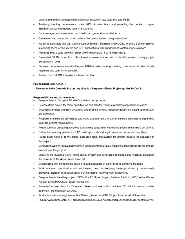 Control Valve Engineer Resume Control Valve Engineer Resume
