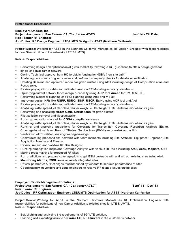 wireless network engineer resumes