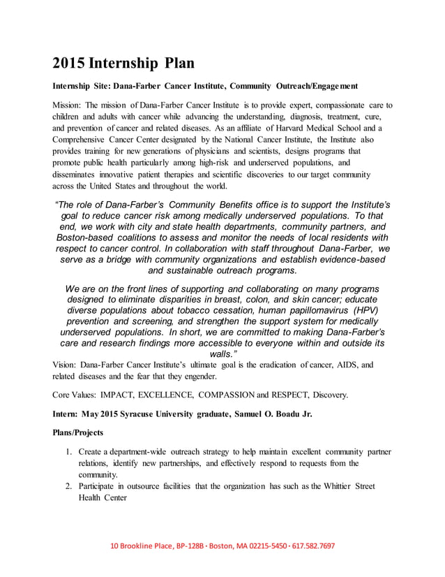 2015 Internship Plan | PDF