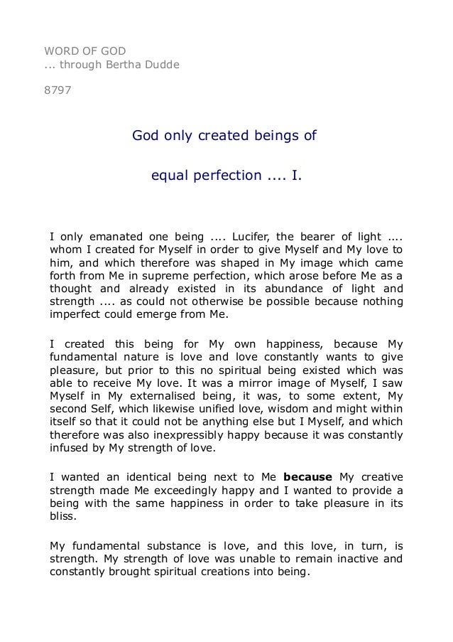 87978798 God Only Created Beings Of Equal Perfection I - 