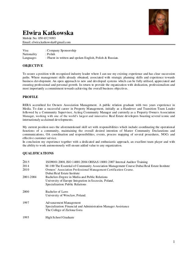 Elwira Katkowska Cv 2015