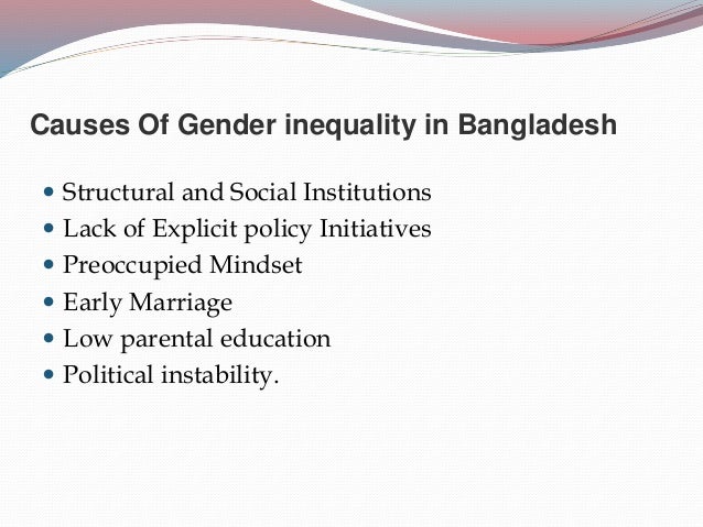 assignment on gender discrimination in bangladesh