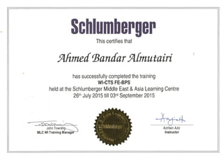 Schlumberger certificate