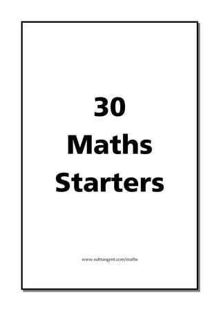 30-maths-starters
