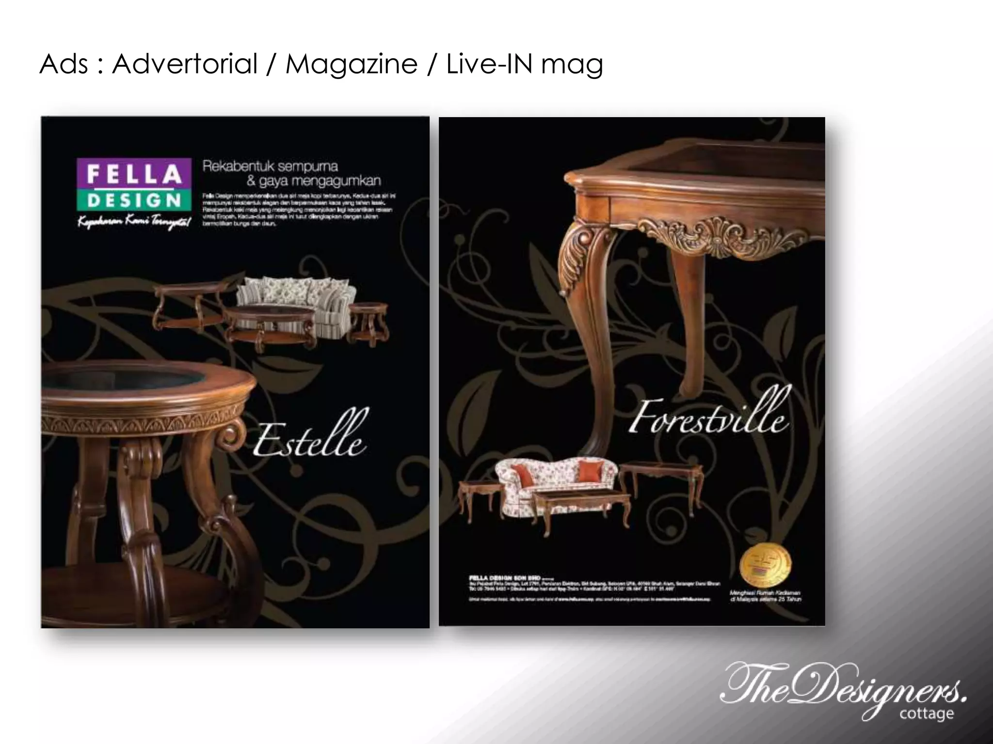 Ads : Advertorial / Magazine / Live-IN mag
 