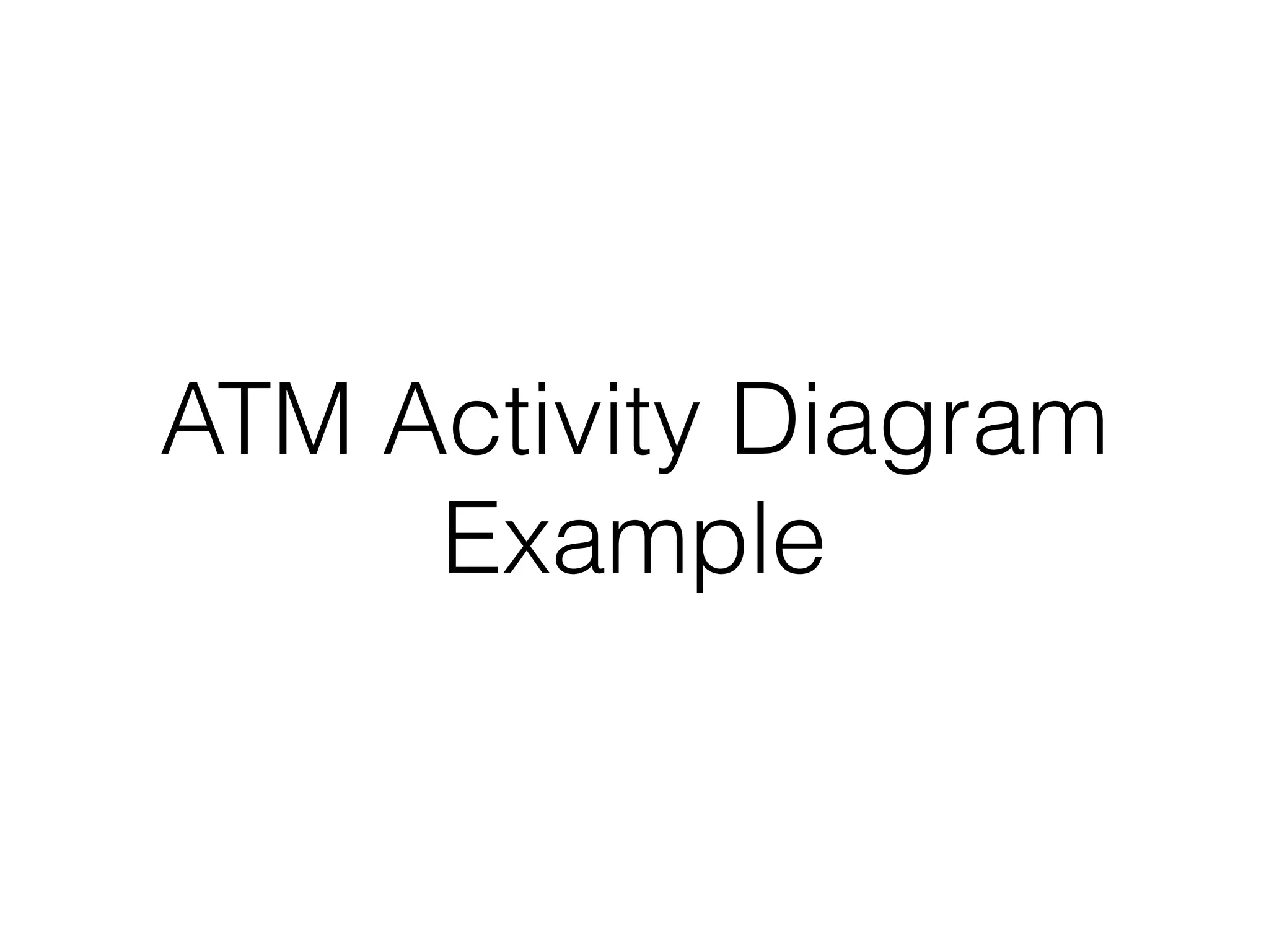 ATM Activity Diagram
Example
 