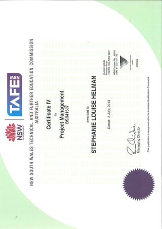 Accept Tafe Process Plan.pdf Stephanie Helman TAFE Qualifications | PDF