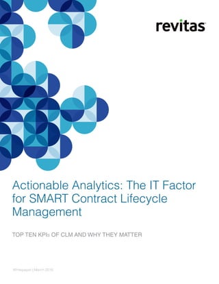 Actionable Analytics: The IT Factor
for SMART Contract Lifecycle
Management
TOP TEN KPIS OF CLM AND WHY THEY MATTER
Whitepaper | March 2016
®
 
