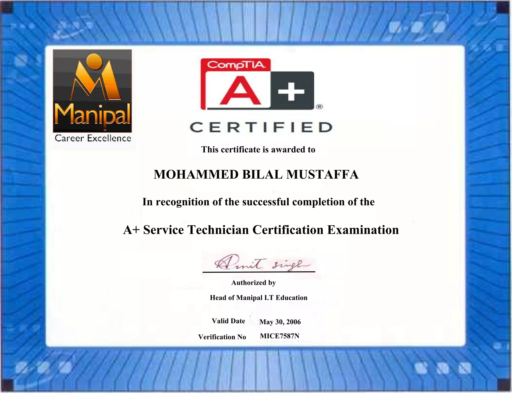 A+ Certificate | PDF