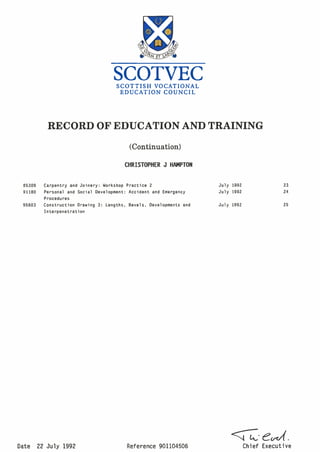 Scotvec Modules Breakdown