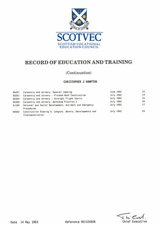 Scotvec Modules Breakdown
