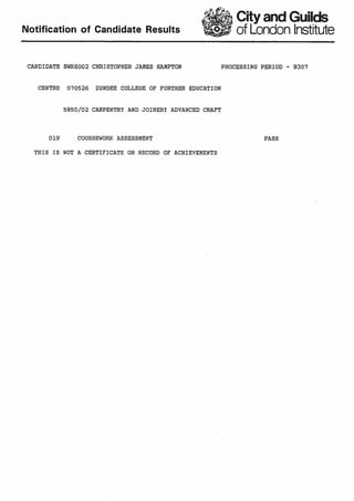 Scotvec Modules Breakdown