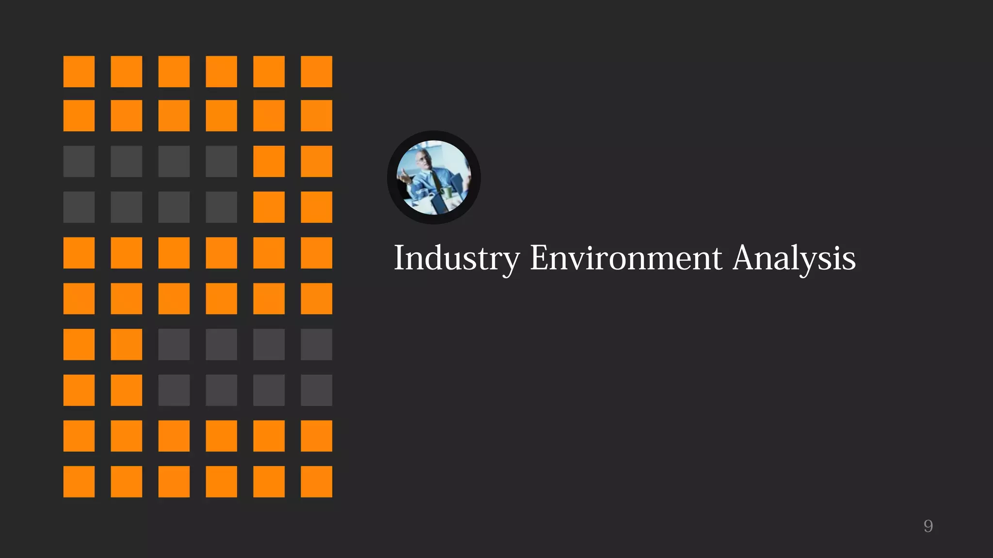 Industry Environment Analysis
9
 