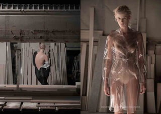 - 4 3 -- 4 2 -
Διαφανής αδιάβροχη καμπαρτίνα THEOM DESIGN. Κορμάκι από προσωπική συλλογή.Πλεκτό στενό φόρεμα Hervé Léger, CARA
 