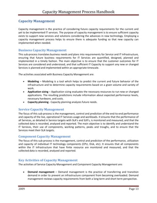 Capacity Management Process Handbook | PDF
