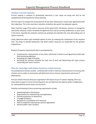 Capacity Management Process Handbook | PDF | Data Storage and ...