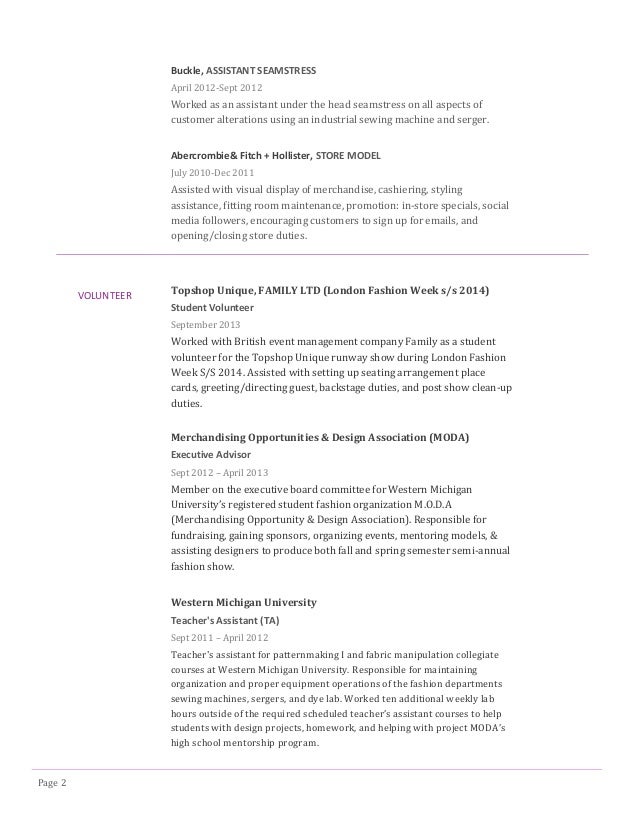 abercrombie and fitch resume
