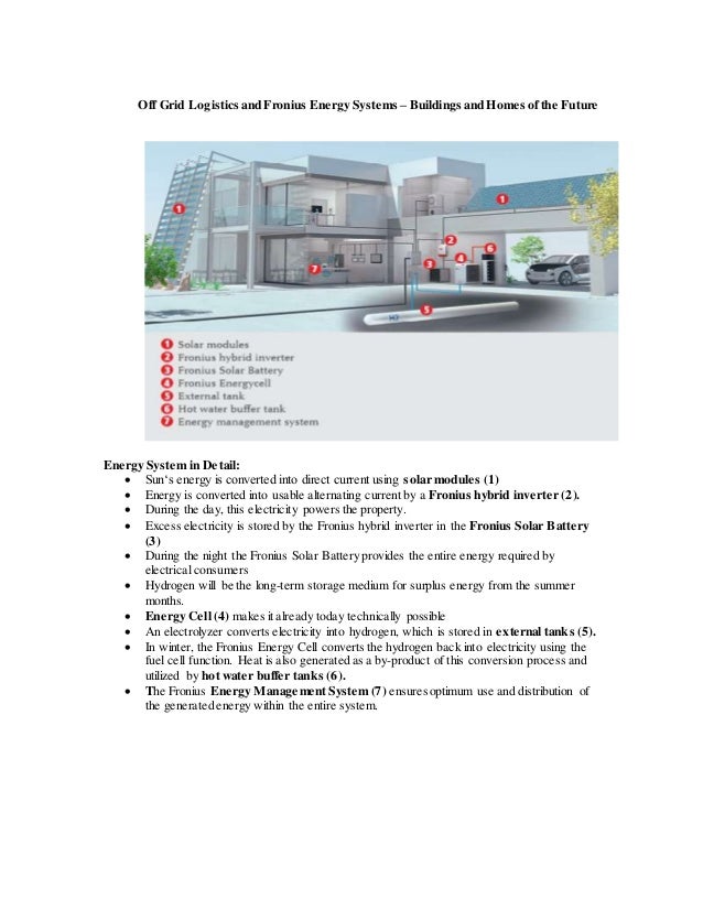 off grid logistics and fronius energy systems buildings and homes o