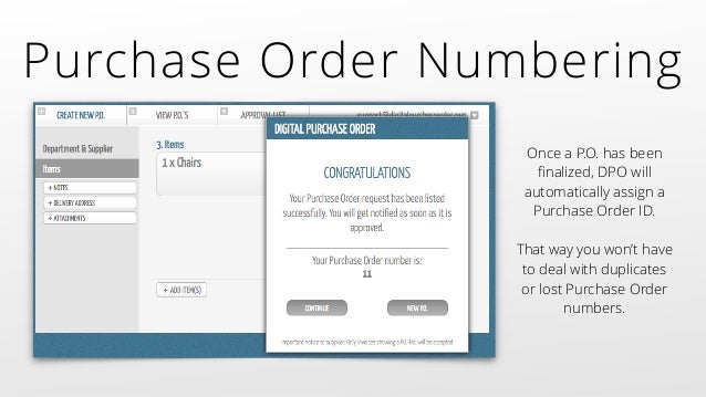 purchase order numbers
