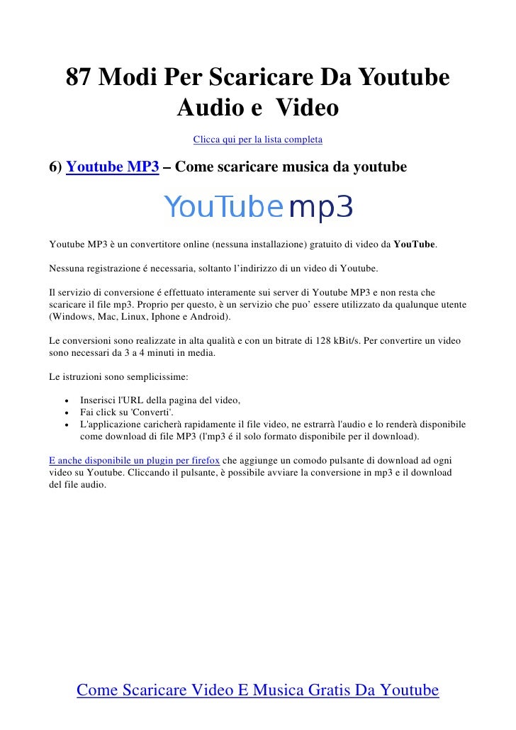 scaricare file mp3
