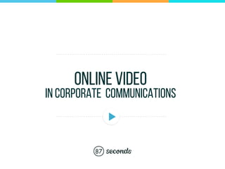 ONLINE VIDEO
IN CORPORATE COMMUNICATIONs
 