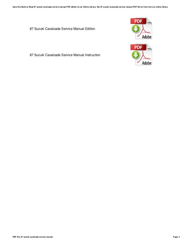 Suzuki cavalcade owners manual pdf