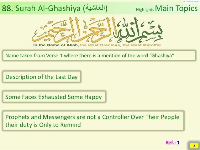 Al Quran Chapter 88 Surah Al Ghashiya The Overwhelming