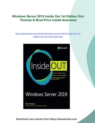 Windows Server 2019 Inside Out 1st Edition Orin Thomas & Brad Price | PDF
