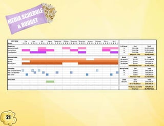 21
MEDIA SCHEDULE
& BUDGET
 