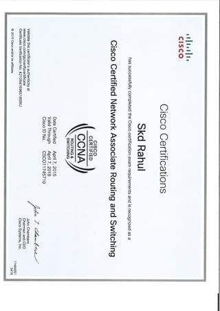 CCNA certificate