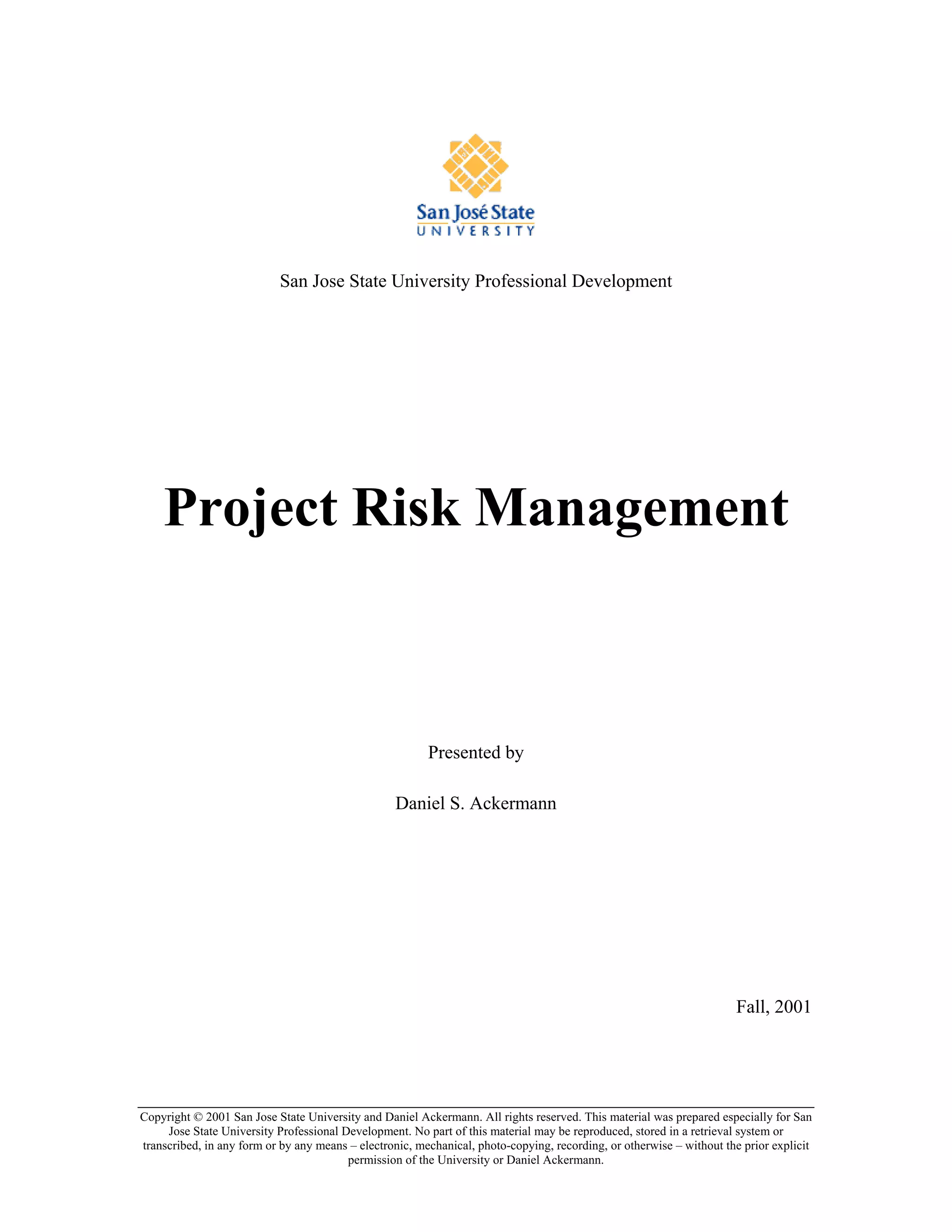 Project Risk Management Handbook | PDF