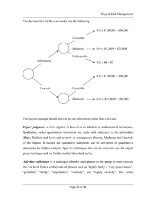Project Risk Management Handbook | PDF