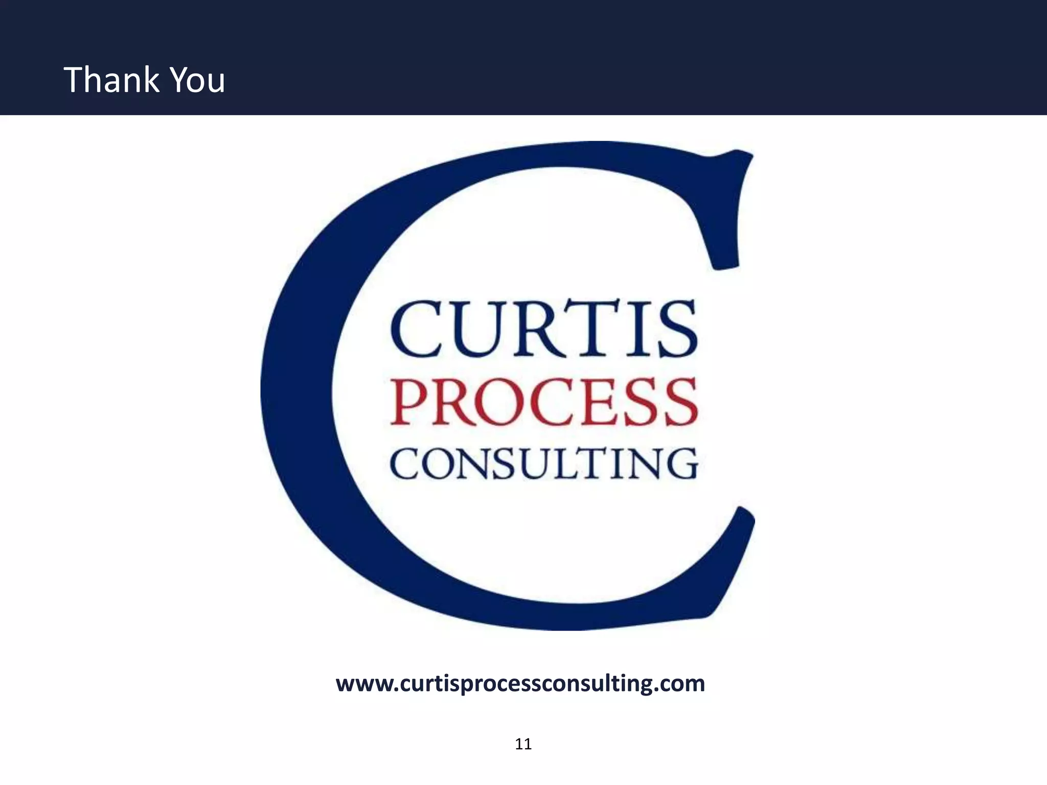 Thank You
www.curtisprocessconsulting.com
11
 