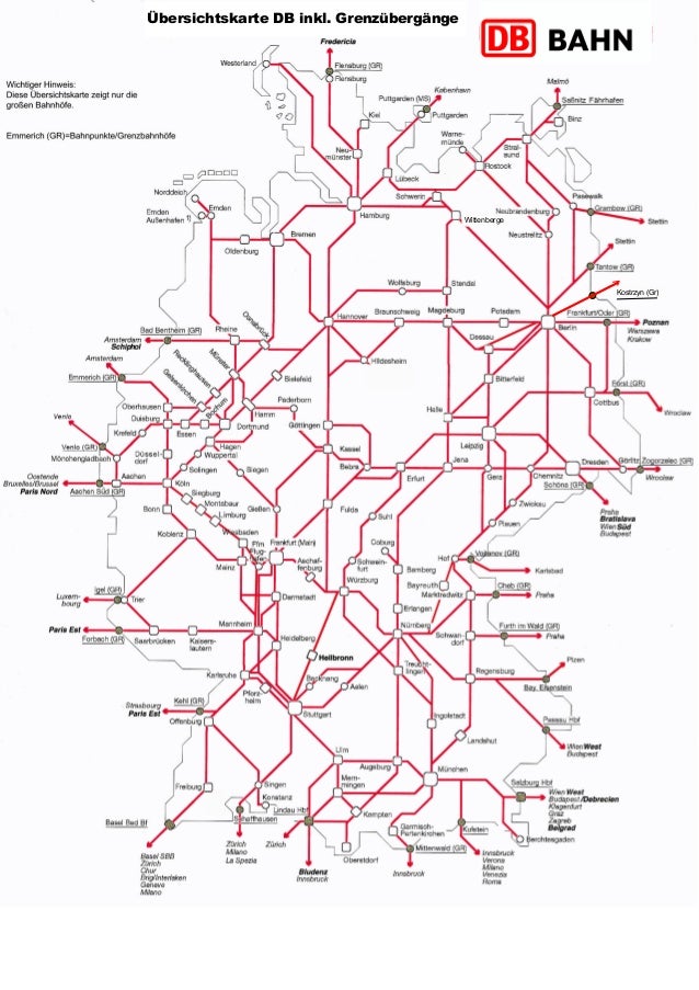 Mapa recorridos Deutsche Bahn